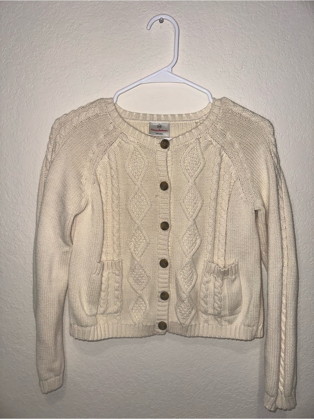 Hanna Andersson Cable Knit Button-Front Sweater Cardigan Size 140 (10)